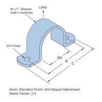 UN15-114 MD SADDLE CLAMP 114MM HDG