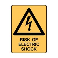 risk of electric shock 450 x 300 metal