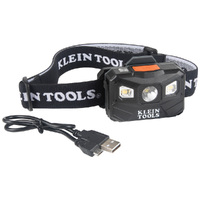 Klein rechargeable headlamp with fabric strap, 400 lumens, all-day runtime