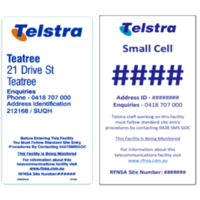 eme mobile site signs - telstra small cell - 60 x 120  metal