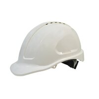 Maxisafe vented hard hat - ratchet harness - white